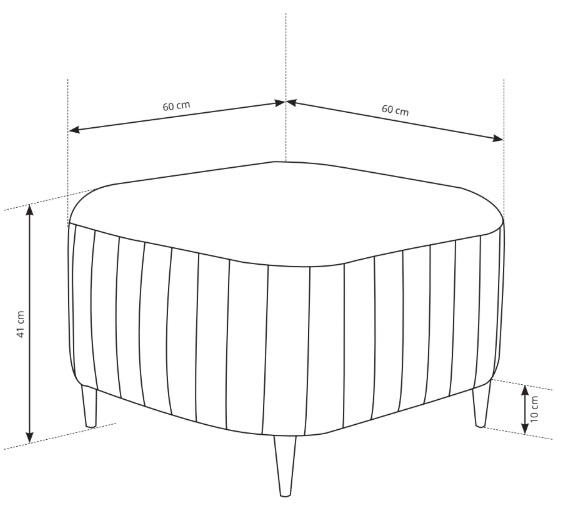 LOREN Pufa na złotych nóżkach obita tkaniną Castel - zdjęcie produktu